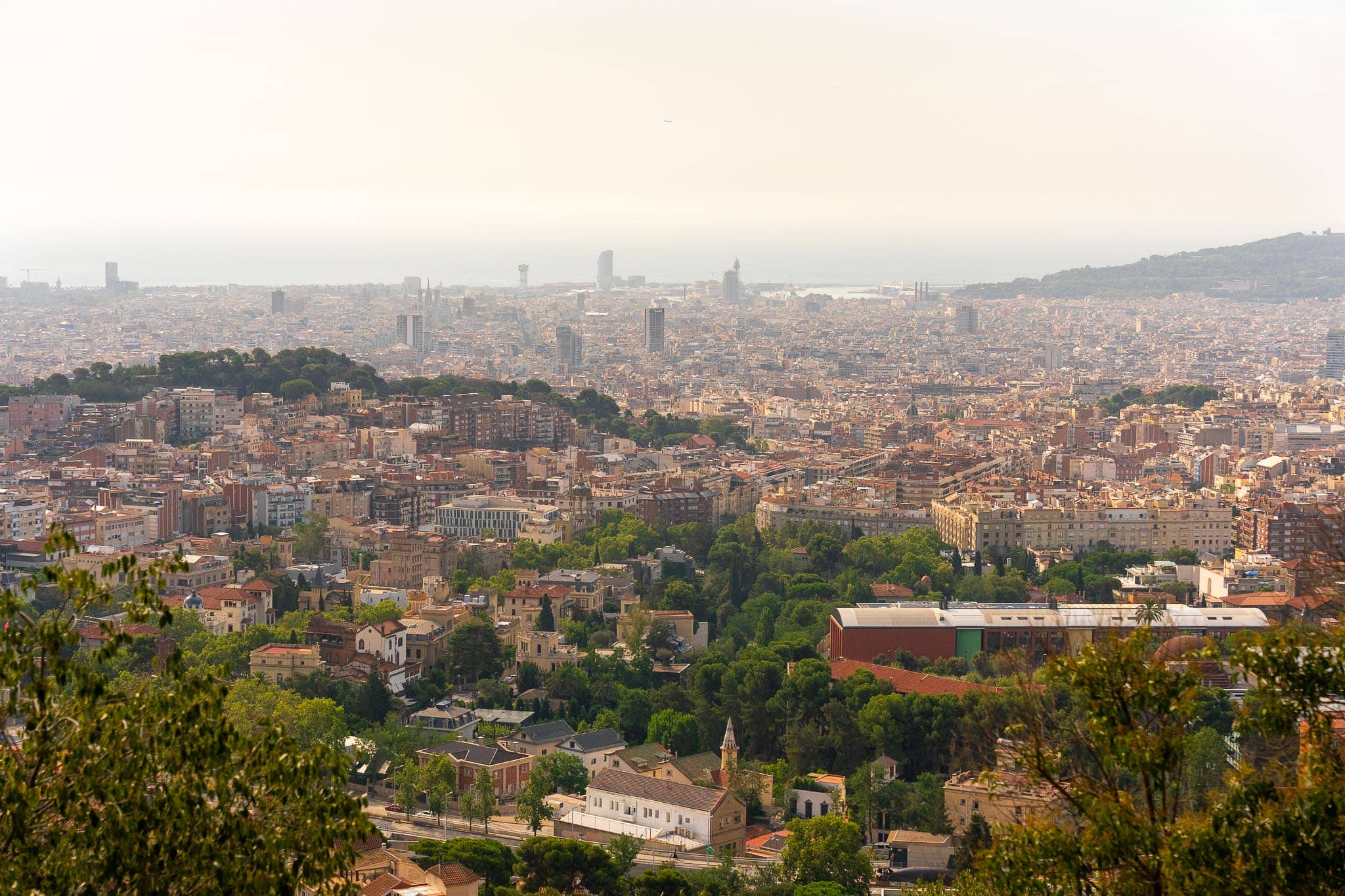 Barcelona spread flat from the hills of Tibidabo to the Mediterranean, the whole city grid reduced to a pale haze of rooftops.